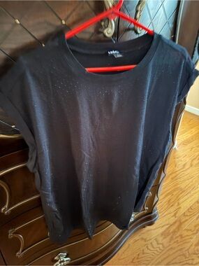 Inc international Concepts Women's Black Short-Sleeve Embellished Tee size large